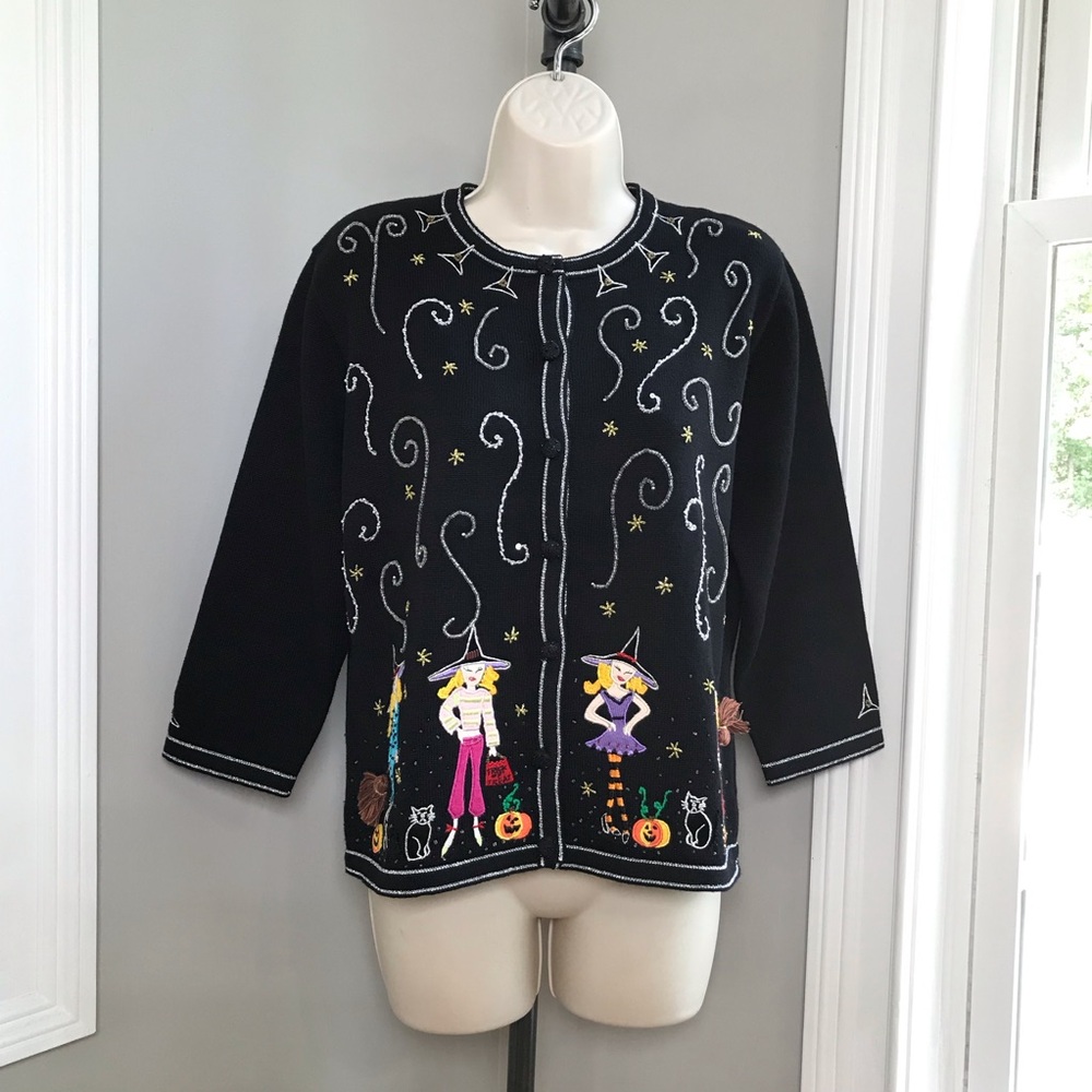 Vintage Jack B. Quick Halloween Sweater Cardigan ~ Women’s Medium EUC